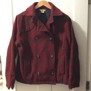 Woolrich Ruby Plaid Classic Pea Coat - Women's Size Medium